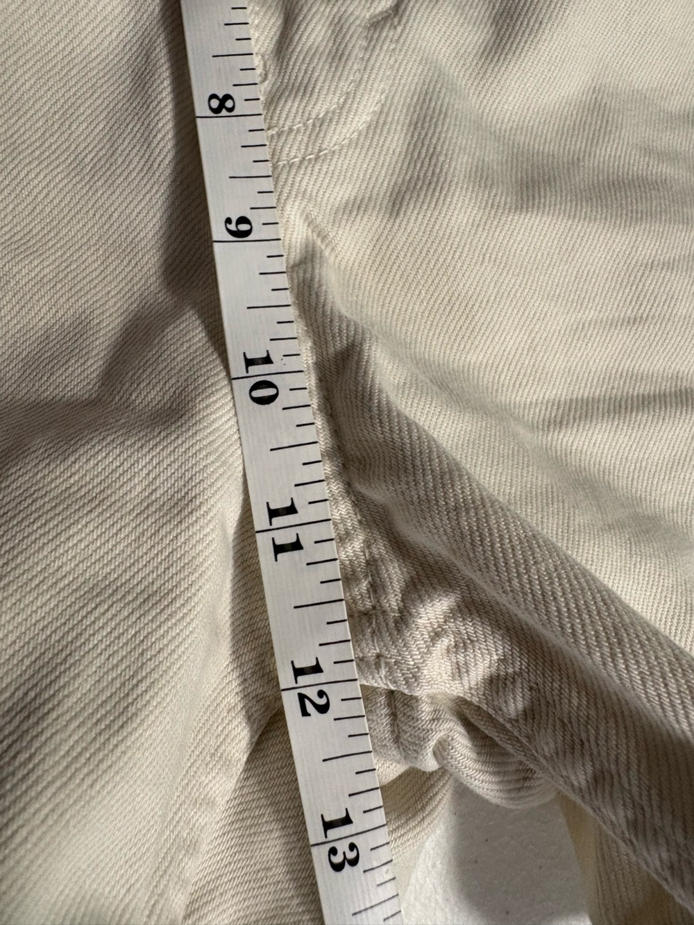 Zara High Rise Mom Fit Denim Shorts Cream Off White Size 2 - Picture 7 of 8